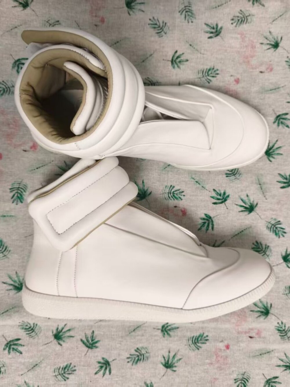 Maison Margiela White Futuristic High Top Leather Sneakers Unisex With Original - Picture 5 of 8
